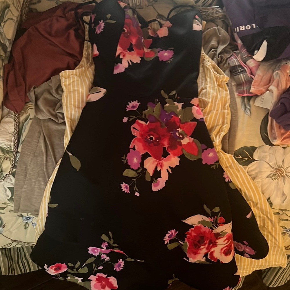 mini black ruffled dress